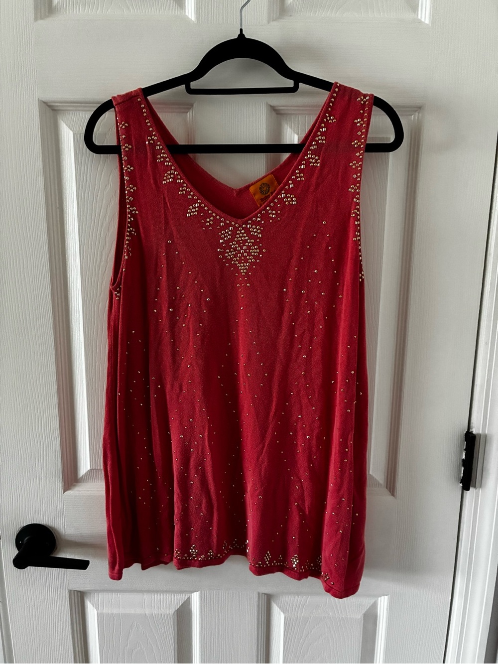Pink Sleeveless Embellished Women’s Tank Top
